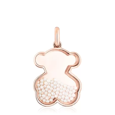 Store Pendentif Areia en argent vermeil rosé et perles Pendentifs En Argent | Pendentifs Moyens