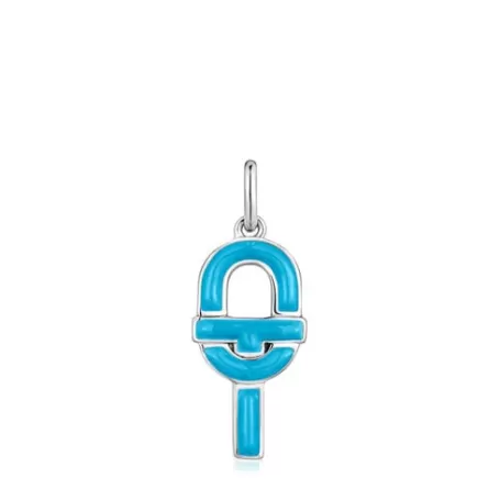 Clearance Pendentif argent et émail bleu moyen MANIFESTO Pendentifs En Argent | Pendentifs Moyens