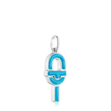 Clearance Pendentif argent et émail bleu moyen MANIFESTO Pendentifs En Argent | Pendentifs Moyens