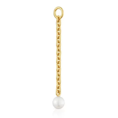 Best Sale Pendentif argent plaqué or 18 ct et perle de culture Hold Oval Pendentifs En Argent | Pendentifs Grands