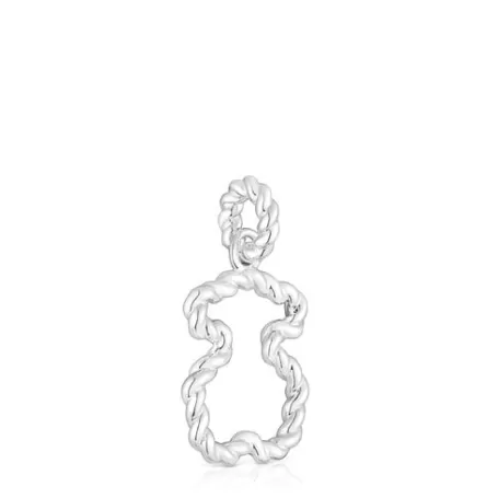 Flash Sale Pendentif avec silhouette ourson Twisted Pendentifs En Argent | Pendentifs Moyens