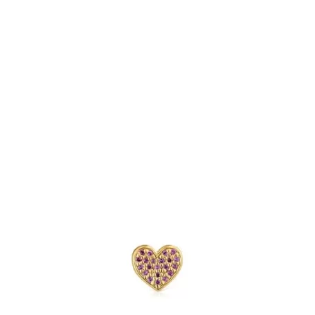 Cheap Pendentif cœur argent plaqué or 18 ct et rhodolites  1950 Pendentifs En Argent | Charms