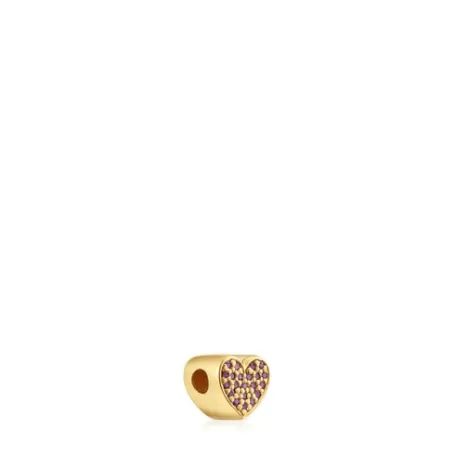 Cheap Pendentif cœur argent plaqué or 18 ct et rhodolites  1950 Pendentifs En Argent | Charms