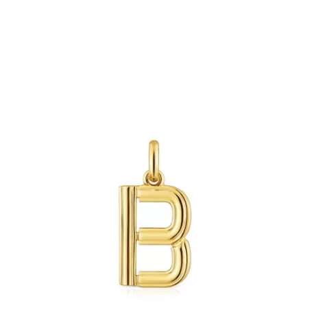 Cheap Pendentif lettre B en argent plaqué or 18 ct moyen  Alphabet Pendentifs En Argent | Pendentifs Moyens
