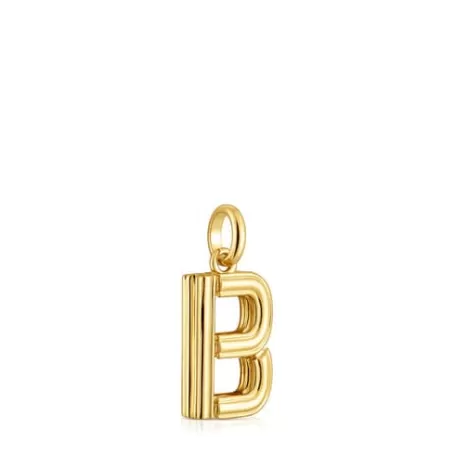 Cheap Pendentif lettre B en argent plaqué or 18 ct moyen  Alphabet Pendentifs En Argent | Pendentifs Moyens