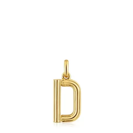 Cheap Pendentif lettre D en argent plaqué or 18 ct moyen  Alphabet Pendentifs En Argent | Pendentifs Moyens