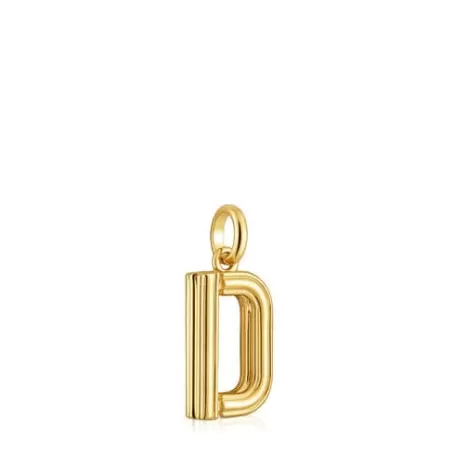 Cheap Pendentif lettre D en argent plaqué or 18 ct moyen  Alphabet Pendentifs En Argent | Pendentifs Moyens
