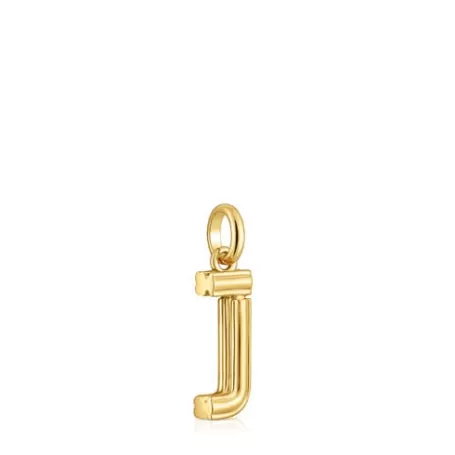 Best Pendentif lettre J en argent plaqué or 18 ct moyen  Alphabet Pendentifs En Argent | Pendentifs Moyens