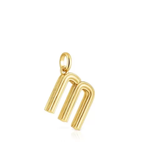 Best Pendentif lettre M en argent plaqué or 18 ct moyen  Alphabet Pendentifs En Argent | Pendentifs Moyens