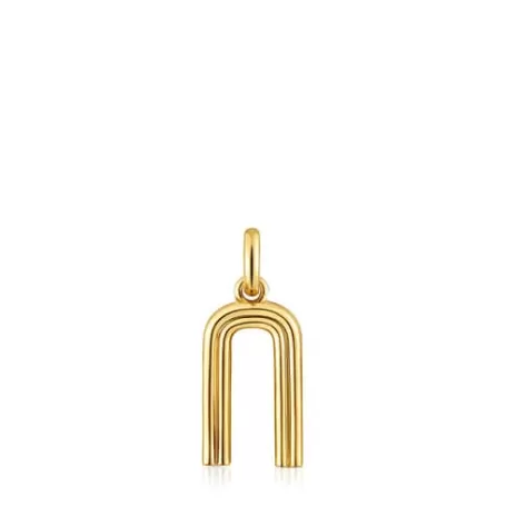 Discount Pendentif lettre N en argent plaqué or 18 ct moyen  Alphabet Pendentifs En Argent | Pendentifs Moyens