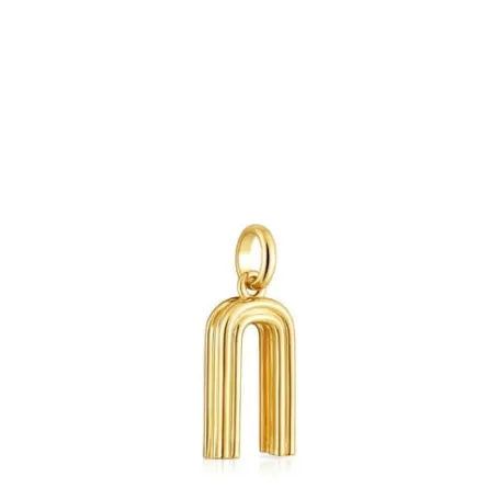 Discount Pendentif lettre N en argent plaqué or 18 ct moyen  Alphabet Pendentifs En Argent | Pendentifs Moyens