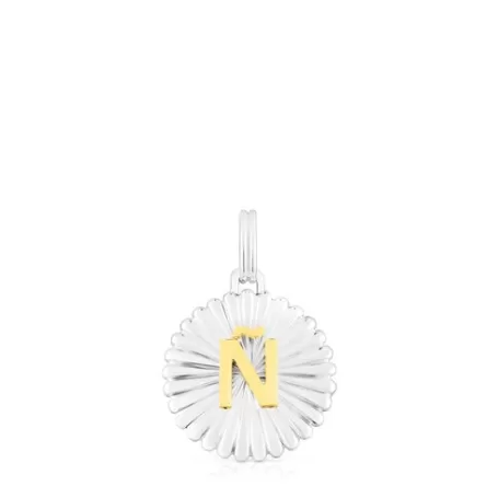 Online Pendentif médaille lettre Ñ Alphabet argent et argent vermeil Pendentifs En Argent | Pendentifs Petits