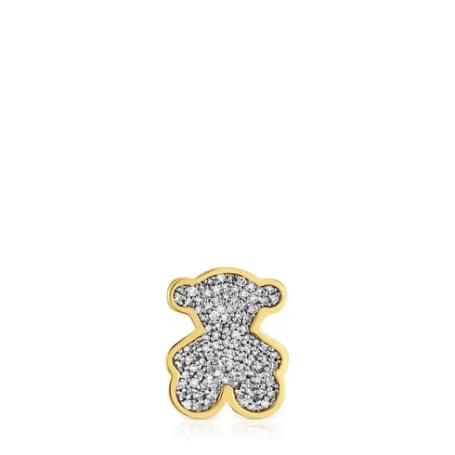 Outlet Pendentif ourson argent plaqué or 18 ct et diamants  1950 Pendentifs En Argent | Charms