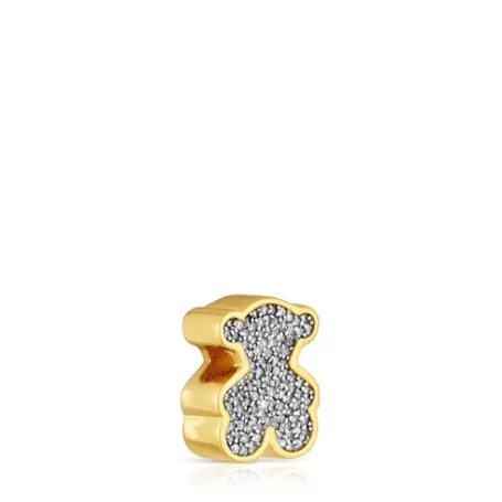 Outlet Pendentif ourson argent plaqué or 18 ct et diamants  1950 Pendentifs En Argent | Charms