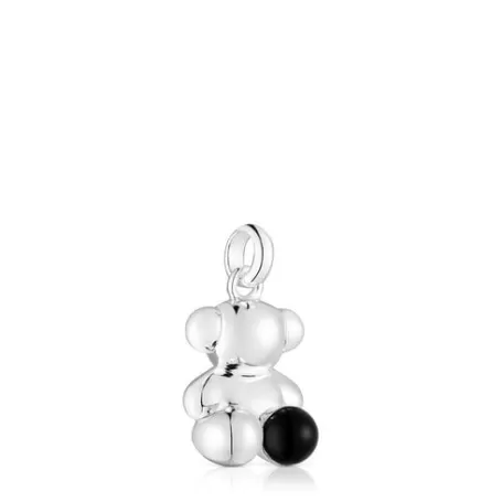 Hot Pendentif ourson Bold Bear en argent et onyx Pendentifs En Argent | Pendentifs Petits