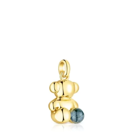 Best Sale Pendentif ourson Bold Bear en argent vermeil et labradorite Pendentifs En Argent | Pendentifs Petits