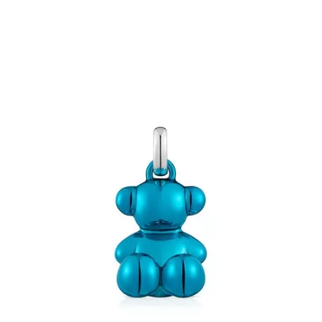 New Pendentif ourson en acier bleu Bold Bear Pendentifs Moyens | Bijoux