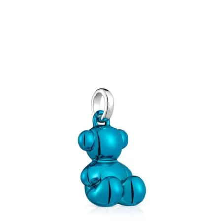 New Pendentif ourson en acier bleu Bold Bear Pendentifs Moyens | Bijoux