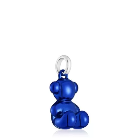 Fashion Pendentif ourson en acier bleu marine moyen Bold Bear Pendentifs Moyens | Bijoux