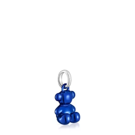 Store Pendentif ourson en acier bleu marine petit Bold Bear Pendentifs Petits | Bijoux