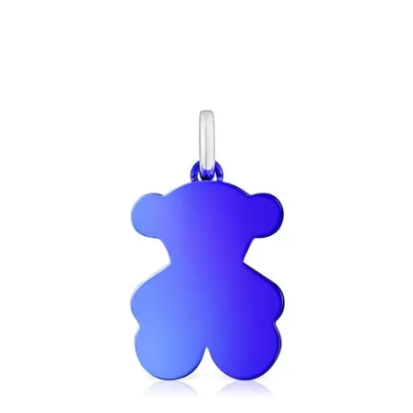 Online Pendentif ourson en acier bleu moyen Sweet Dolls Pendentifs Moyens