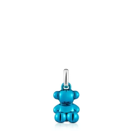 Shop Pendentif ourson en acier bleu petit Bold Bear Pendentifs Petits | Bijoux