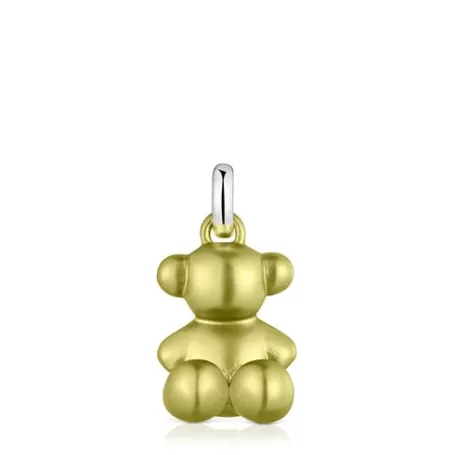 New Pendentif ourson en acier citron vert moyen Bold Bear Pendentifs En Argent | Pendentifs Moyens