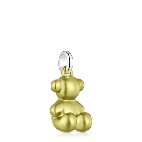 New Pendentif ourson en acier citron vert moyen Bold Bear Pendentifs En Argent | Pendentifs Moyens