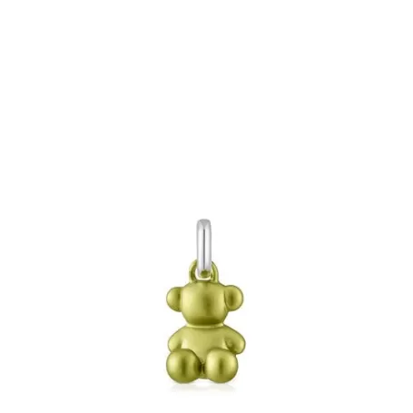 Clearance Pendentif ourson en acier citron vert petit Bold Bear Pendentifs En Argent | Pendentifs Petits