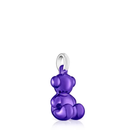 Store Pendentif ourson en acier lilas Bold Bear Pendentifs Moyens | Bijoux