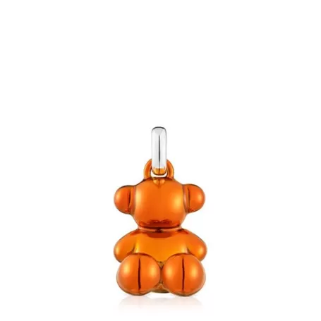 Best Sale Pendentif ourson en acier orange Bold Bear Pendentifs Moyens | Bijoux