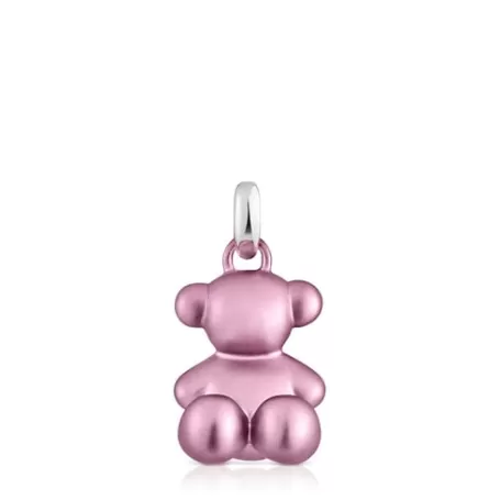 Fashion Pendentif ourson en acier rose clair moyen Bold Bear Pendentifs En Argent | Pendentifs Moyens