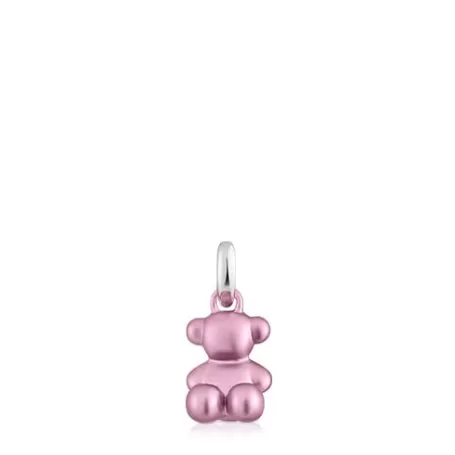 Online Pendentif ourson en acier rose clair petit Bold Bear Pendentifs En Argent | Pendentifs Petits