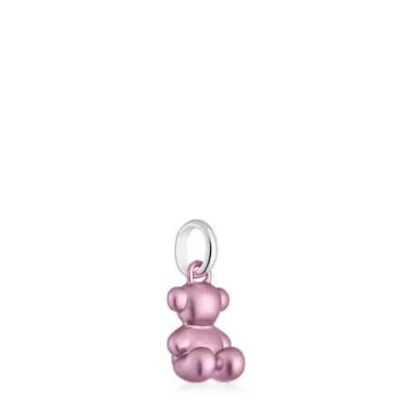 Online Pendentif ourson en acier rose clair petit Bold Bear Pendentifs En Argent | Pendentifs Petits