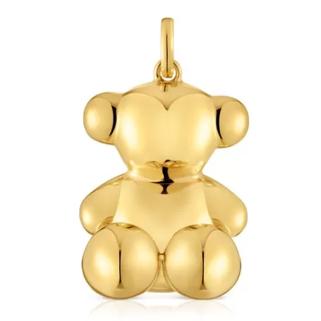 Cheap Pendentif ourson en argent plaqué or 18 ct oversize Bold Bear Pendentifs En Argent | Pendentifs Grands
