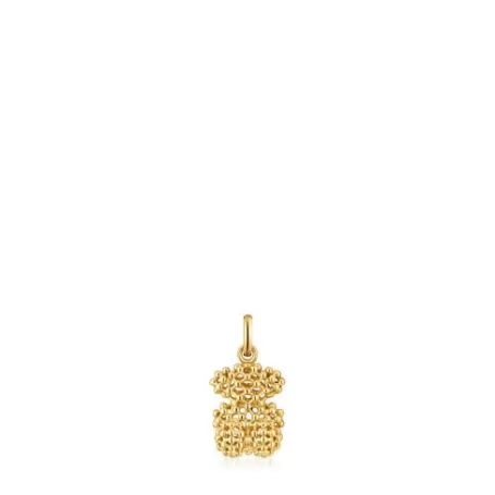 Hot Pendentif ourson texturé en or petit Bold Bear Pendentifs En Or | Pendentifs Petits