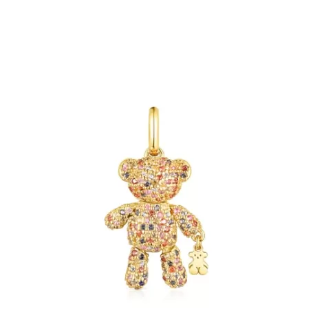 Online Pendentif Teddy Bear Gems en Argent vermeil et Saphirs Pendentifs En Argent | Pendentifs Moyens