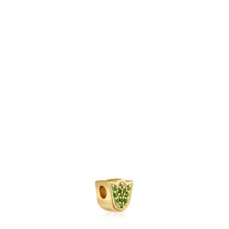 Online Pendentif tulipe argent plaqué or 18 ct et tsavorites  1950 Pendentifs En Argent | Charms