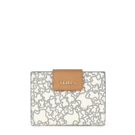 Outlet Portefeuille Kaos Mini petit beige et noir Portefeuilles Et Porte-monnaie