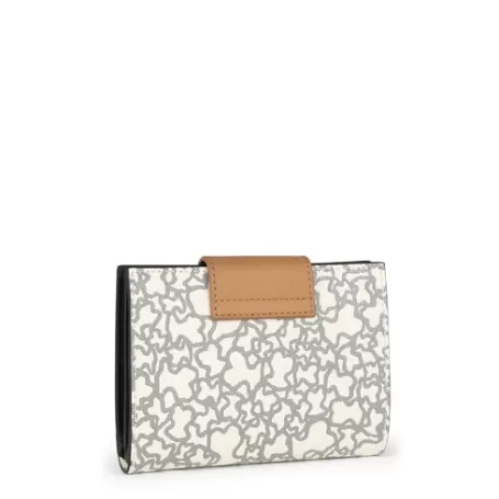 Outlet Portefeuille Kaos Mini petit beige et noir Portefeuilles Et Porte-monnaie