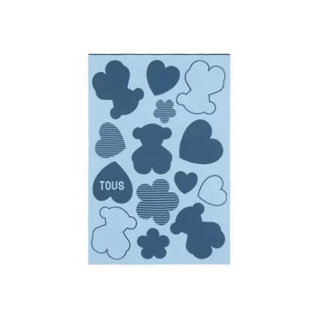 Hot Reversible baby blanket in Nilo multi-motifs blue Accessoires