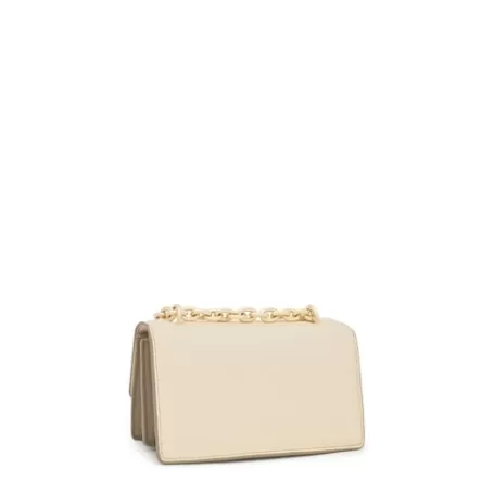 Discount Sac à bandoulière beige petit Audree Leather Sacs En Cuir