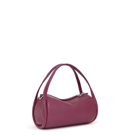 Discount Sac Duffle en cuir bordeaux petit Miranda Sacs En Cuir