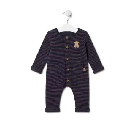 Best Sale Striped baby playsuit in Blue navy blue Bébé