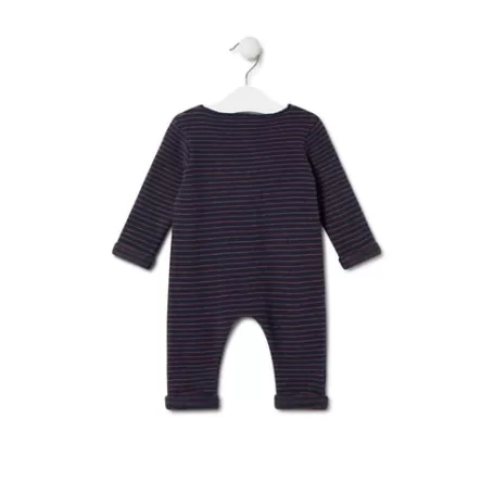 Best Sale Striped baby playsuit in Blue navy blue Bébé