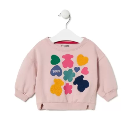 Sale Sweatshirt with bears, hearts and flowers in Casual pink Bébé